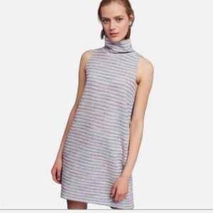 Akemi + Kin Anthropologie rainbow striped turtleneck dress